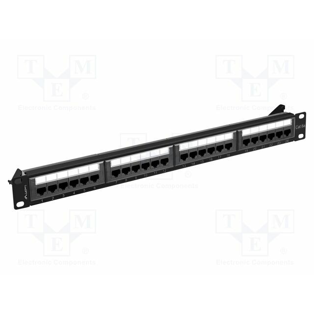 LANBERG Patch panel; black; Number of