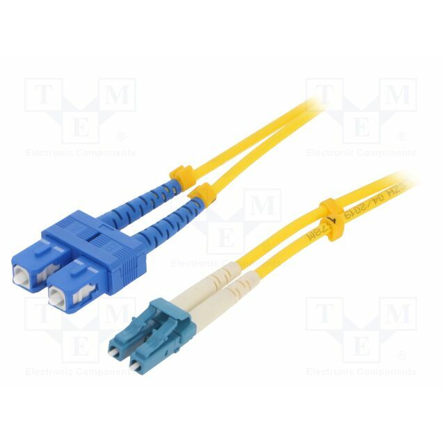 Fiber patch cord; LC/UPC,SC/UPC; 3m