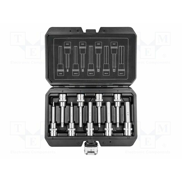 NEO TOOLS Socket: hex key-bit-set; 1/2"