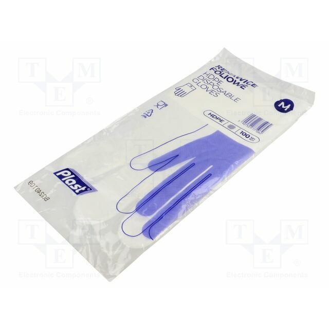 PLAST Protective gloves; Size: M; transparent