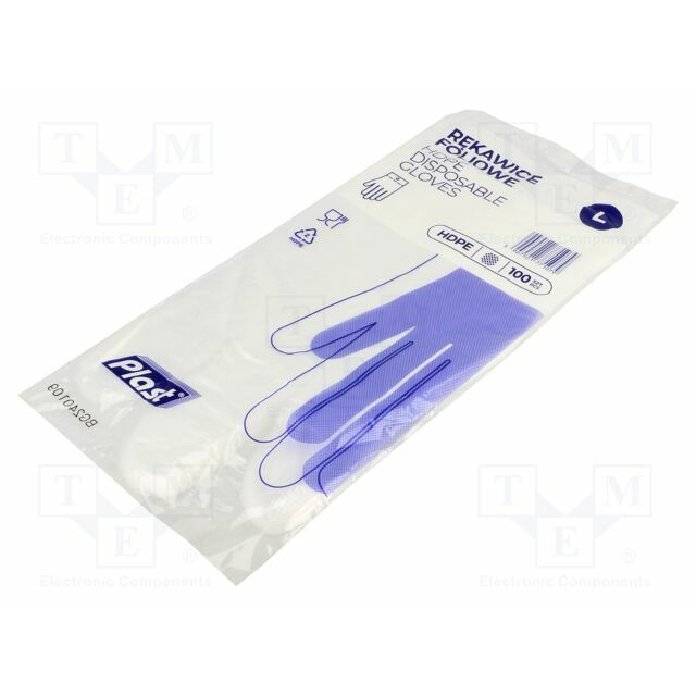 PLAST Protective gloves; Size: L; transparent