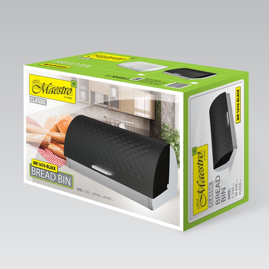 Maestro breadbox black MR-1676 | MR-1676-BLACK