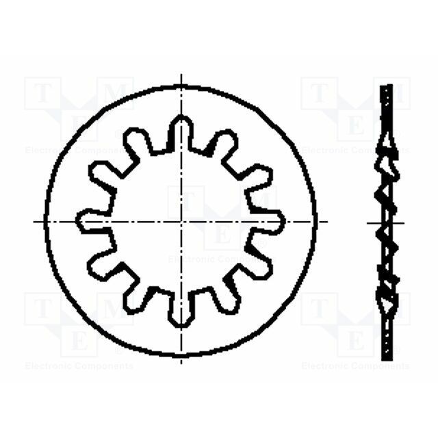 BOSSARD Washer; internally serrated; h=0.3mm