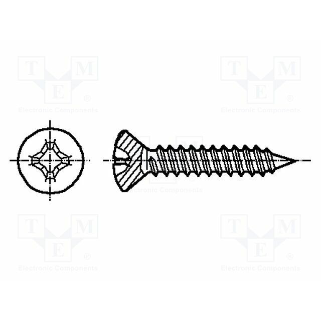 BOSSARD Screw; 4.2x22; Head: countersunk