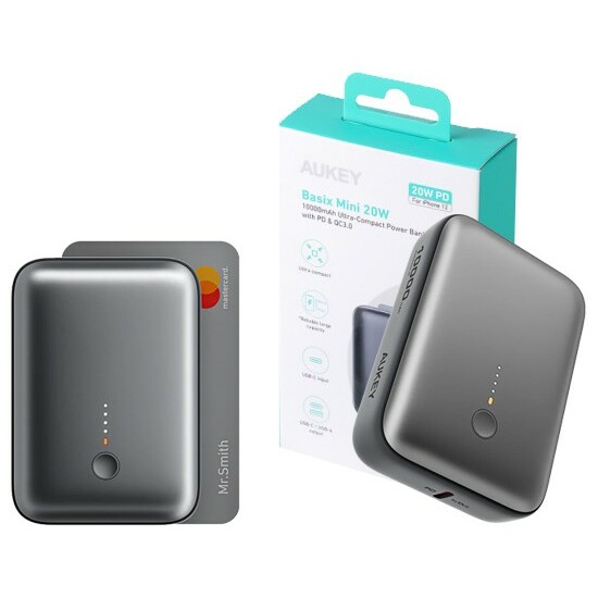 AUKEY 157000 10000 mAh pelēks power