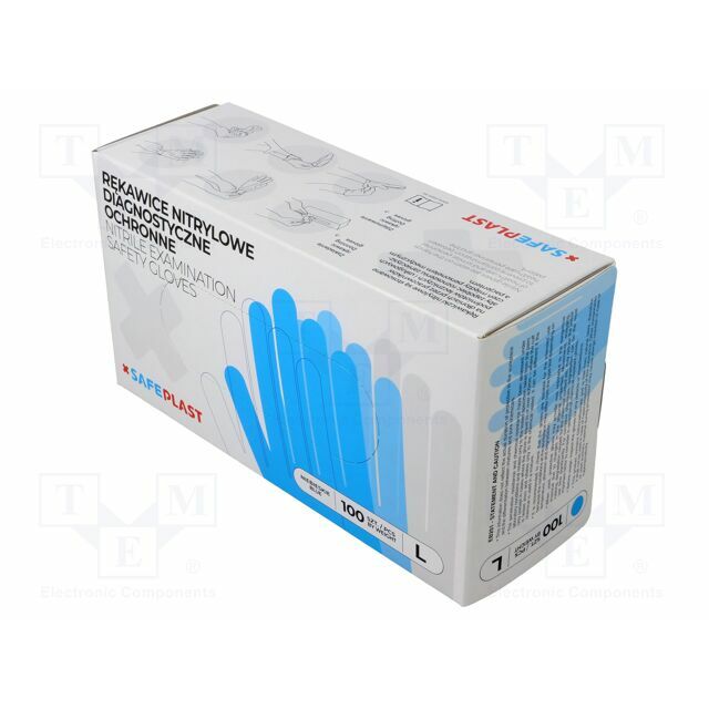 PLAST Protective gloves; Size: L; blue