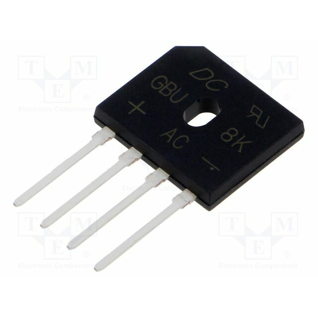 DC COMPONENTS Bridge rectifier: single-phase; Urmax: