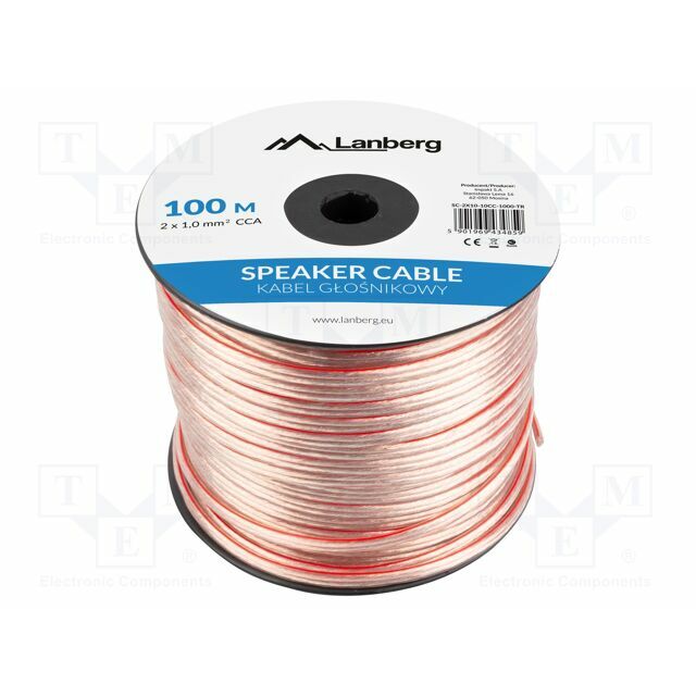 LANBERG Wire: loudspeaker cable; 2x1mm2; stranded