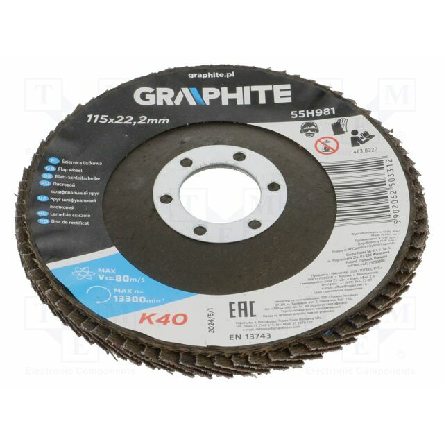 GRAPHITE Flap grinding wheels; Ø: 115mm