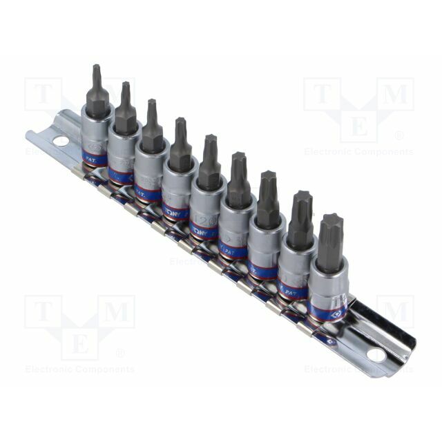 KING TONY Socket: Torx®-bit-set; 1/4"; 9pcs