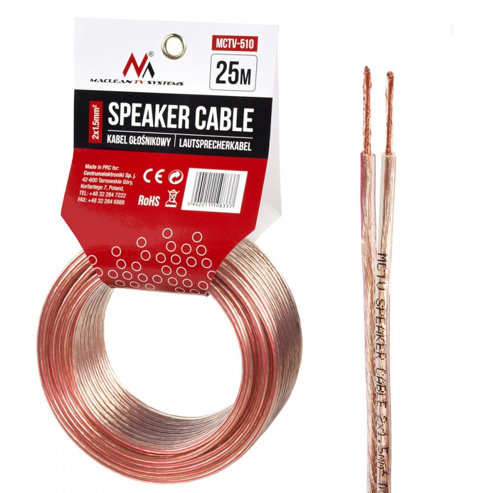 MACLEAN Speaker cable 25m MCTV-510 2x1