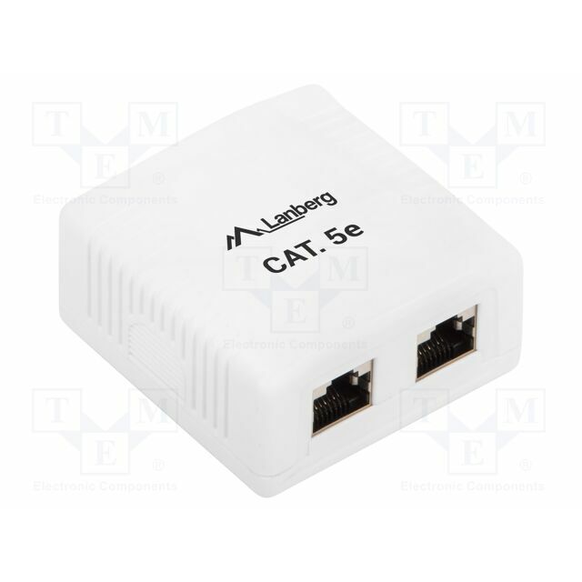 LANBERG Wall socket; white; RJ45 socket