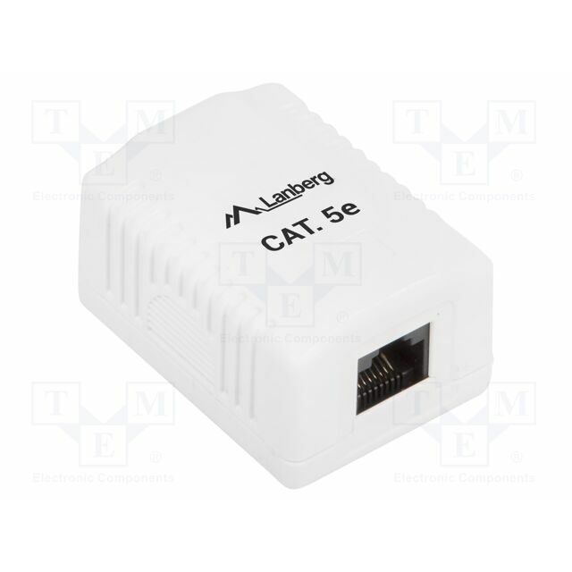 LANBERG Wall socket; white; RJ45 socket