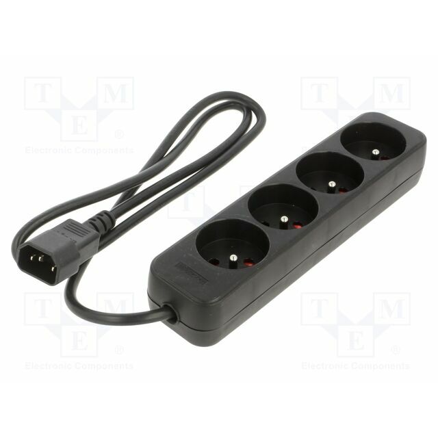 LANBERG Extension lead; H05VV-F; 3G1mm2; 1m