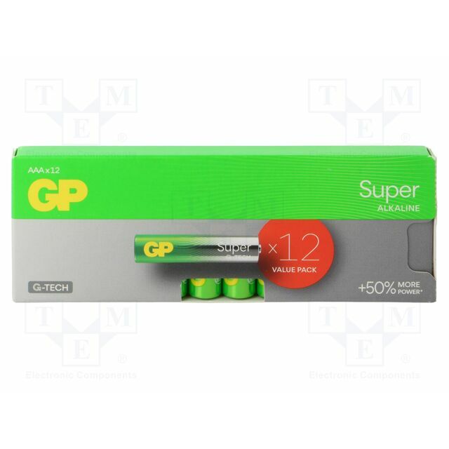 Battery: alkaline; AAA; 1.5V; non-rechargeable