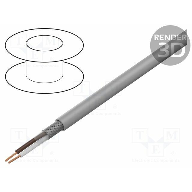 HELU Wire; LiY-CY; 2x0.25mm2; shielded