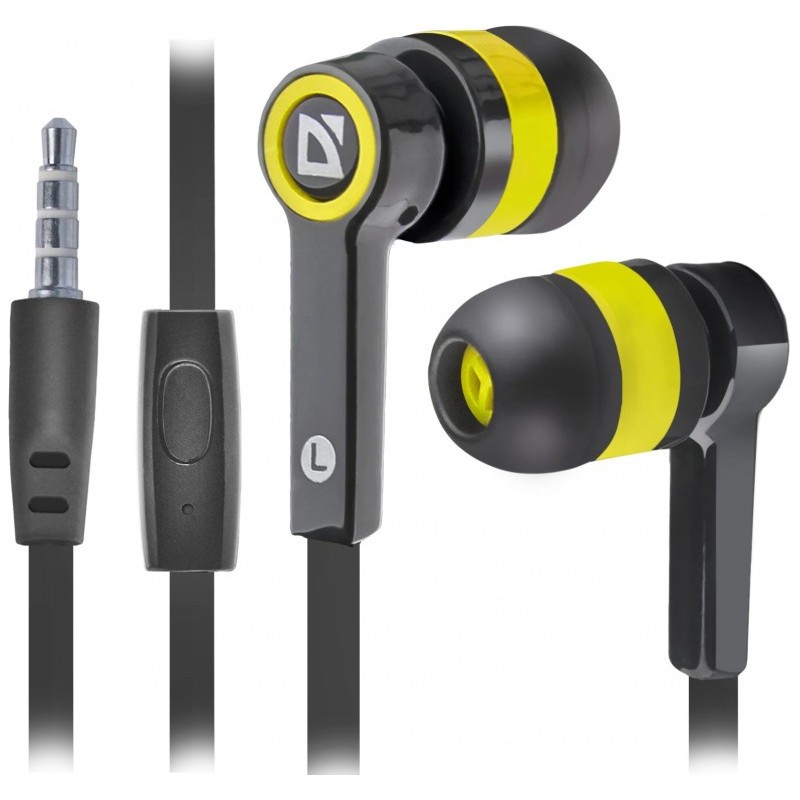 DEFENDER WIRED HEADPHONES PULSE 420 BLACK-YELLOW