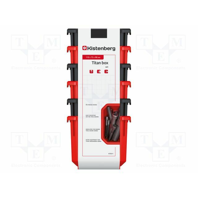 KISTENBERG Container: cuvette; black,red; 110x75x90mm