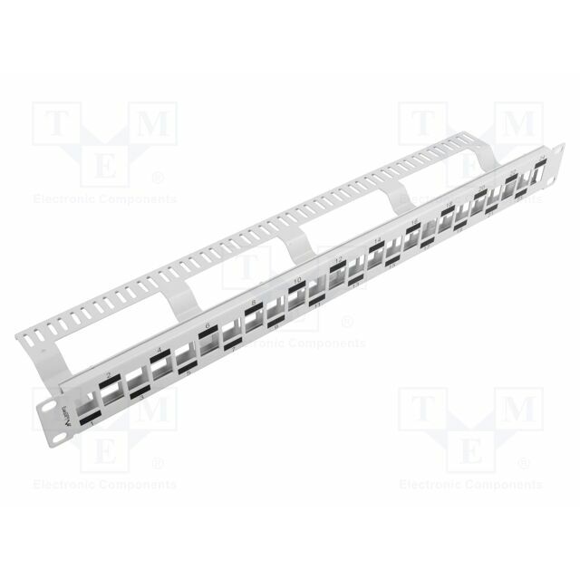 LANBERG Patch panel; Keystone; RACK; white