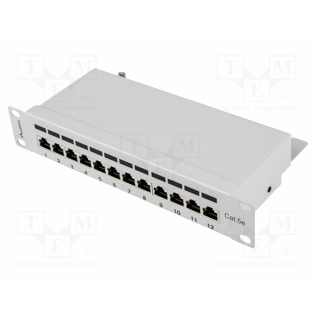 LANBERG Patch panel; RACK; white; RJ45