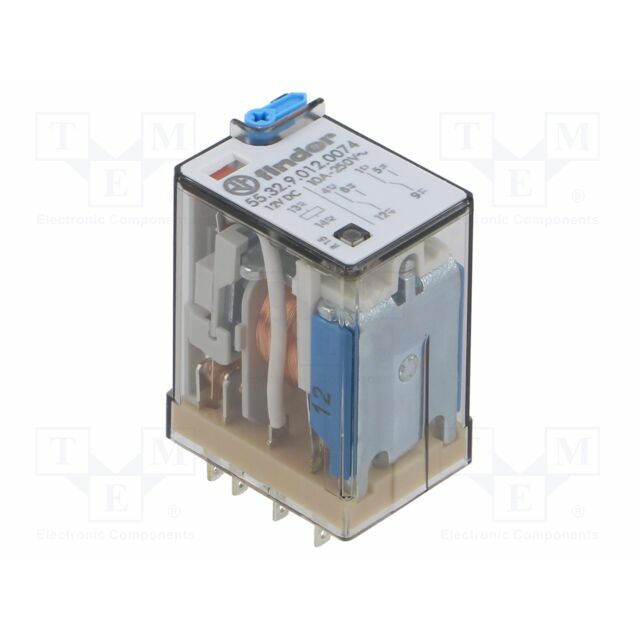 FINDER Relay: electromagnetic; 12VDC; DPDT; Icontacts