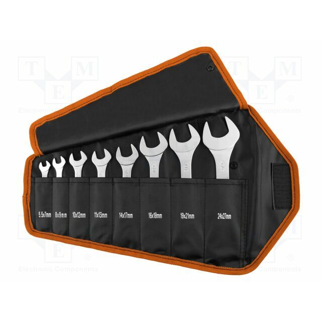 NEO TOOLS Wrench: flat-set; carbon steel