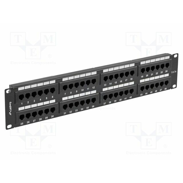LANBERG Patch panel; RACK; black; RJ45