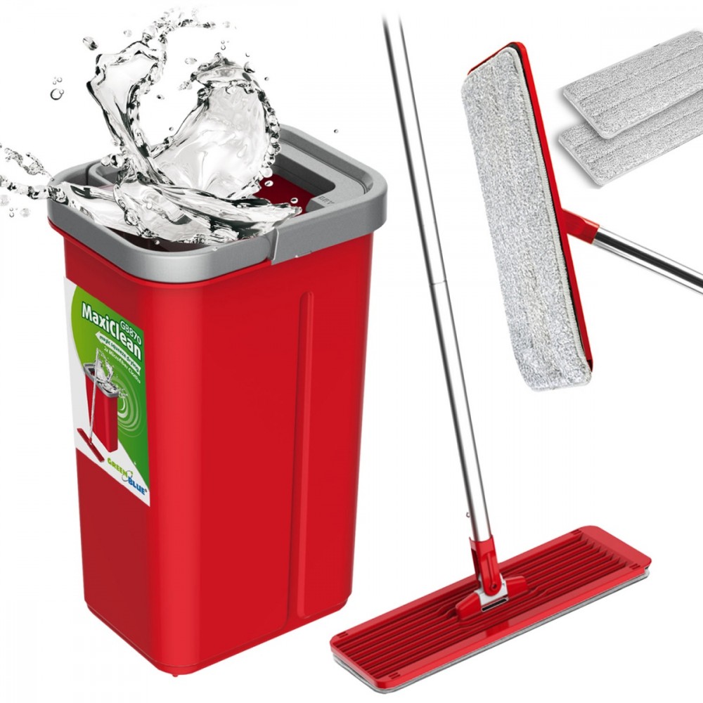 Flat mop with bucket set GreenBlue