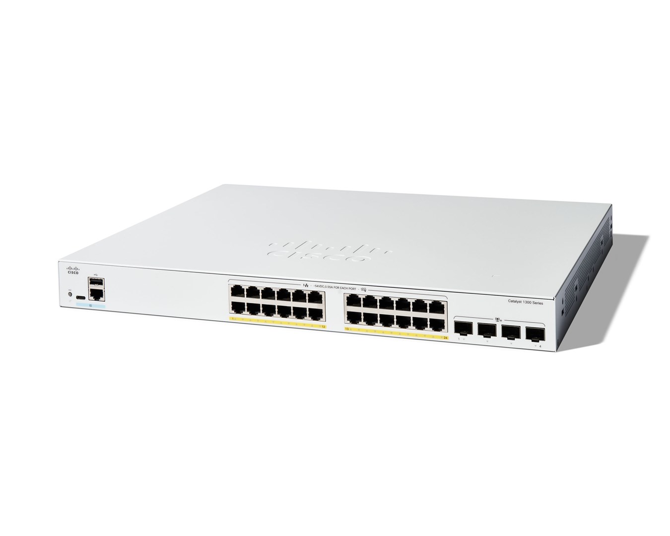 Cisco Catalyst 1300-24FP-4X pārvaldītais komutators, 24