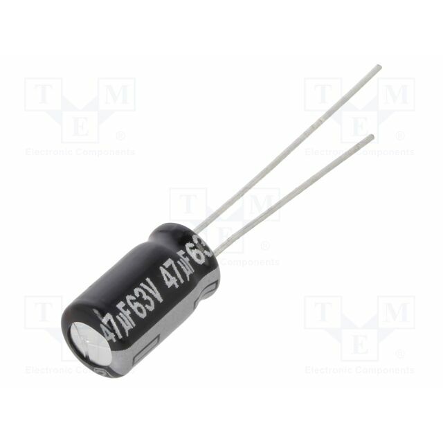 PANASONIC Capacitor: electrolytic; THT; 47uF; 63VDC