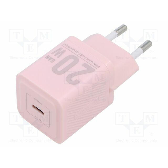 VENTION 1-Port USB-C GaN Charger(20W) Pink