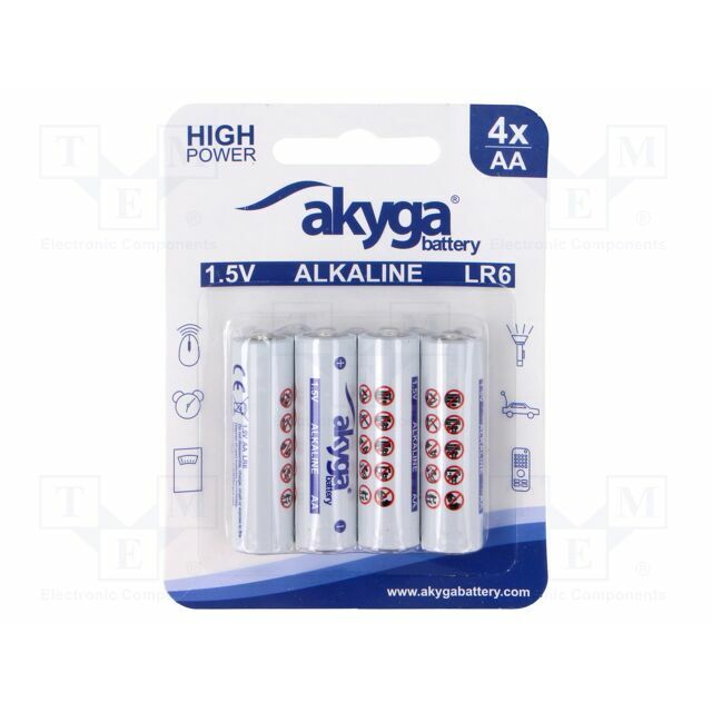 AKYGA BATTERY Battery: alkaline; AA; 1
