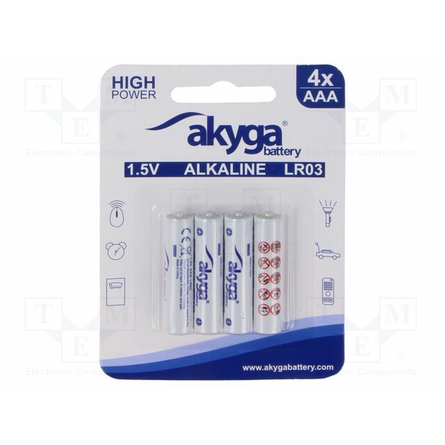 AKYGA BATTERY Battery: alkaline; AAA,R3
