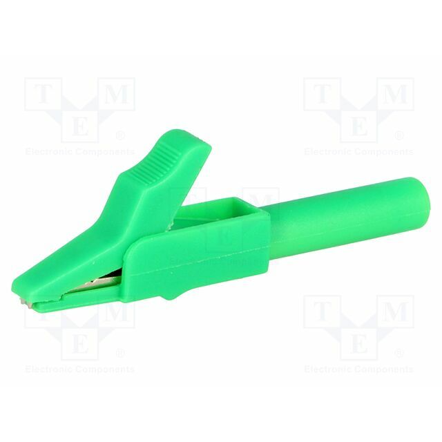 AXIOMET Crocodile clip; 15A; green; Grip