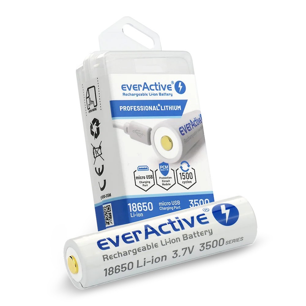 Akumulators everActive 18650 3500mAh micro USB