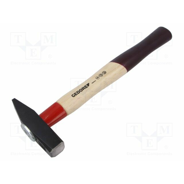 Hammer; fitter type; 300g; steel; wood
