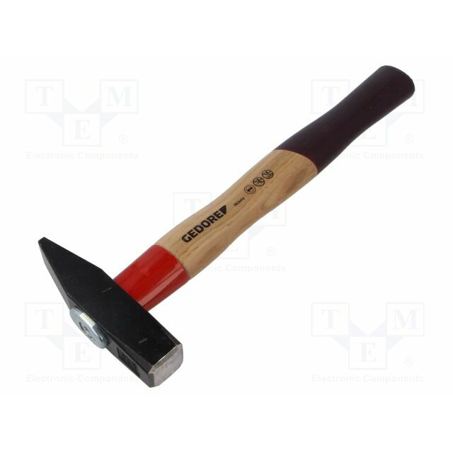Hammer; fitter type; 500g; steel; wood