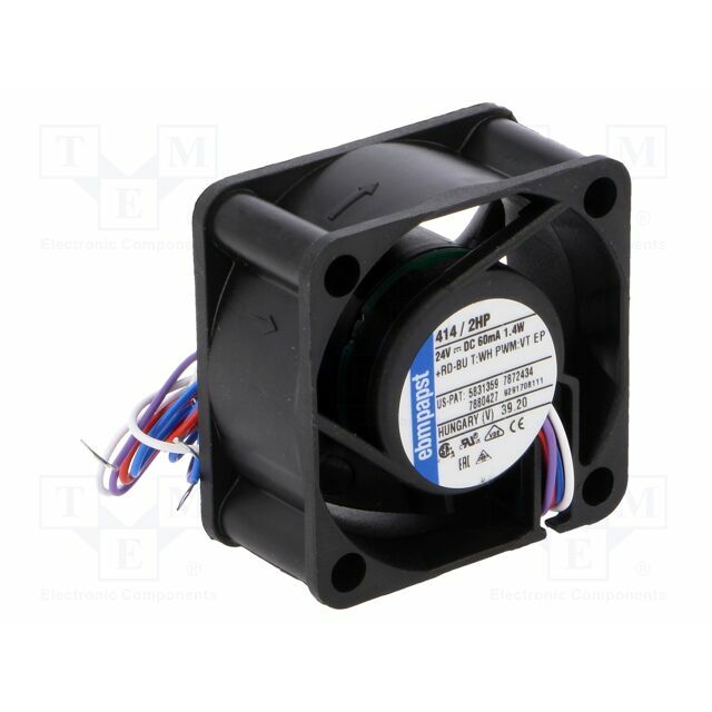 EBM-PAPST Fan: DC; 40x40x20mm; axial; 24VDC