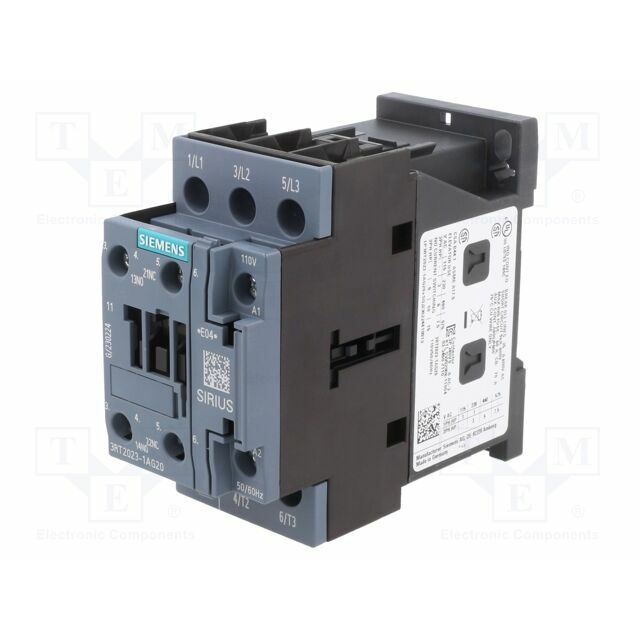 SIEMENS Contactor: 3-pole; NO x3; Auxiliary
