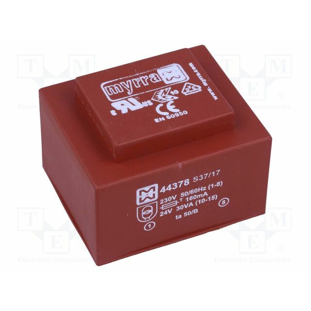 Transformer: encapsulated; 30VA; 230VAC; 24V; 1