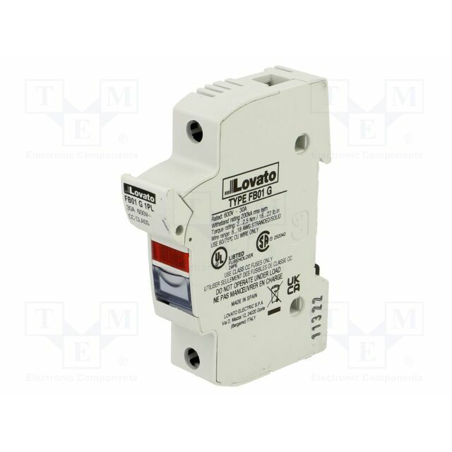 LOVATO ELECTRIC Fuse base; 10x38mm; for