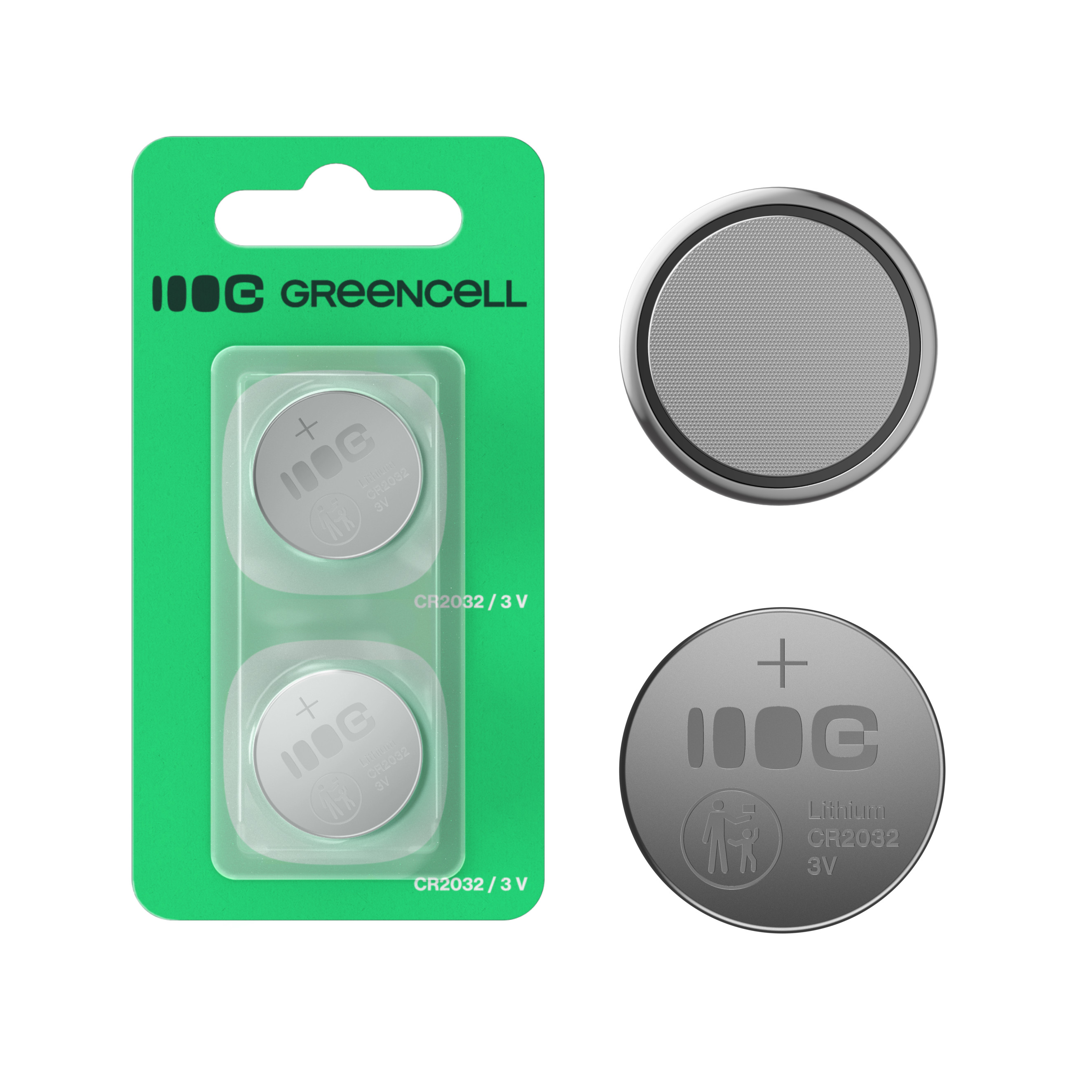 Baterijas Green Cell 2x Lithium CR2032