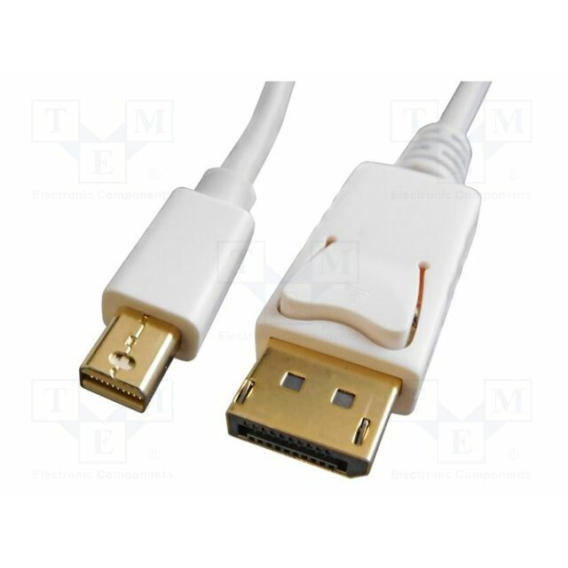 Mini DisplayPort plug; white; 32AWG |