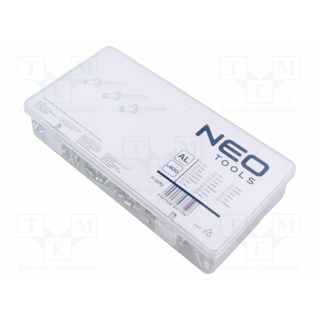 NEO TOOLS Rivets set; aluminium; 400pcs