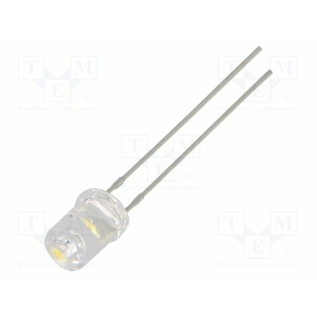 OPTOSUPPLY LED; white warm; 5mm; 750÷1120mcd