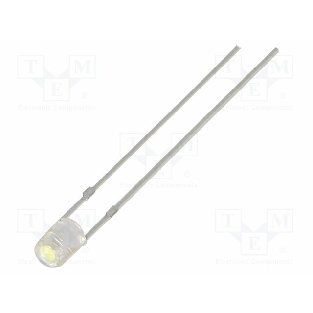 OPTOSUPPLY LED; white cold; 3mm; 5800÷7000mcd