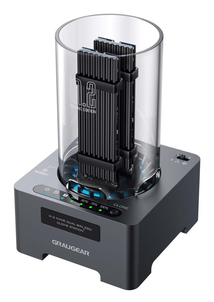 Graugear Klon-Station M.2-NVMe-SSD ar ventilatoru