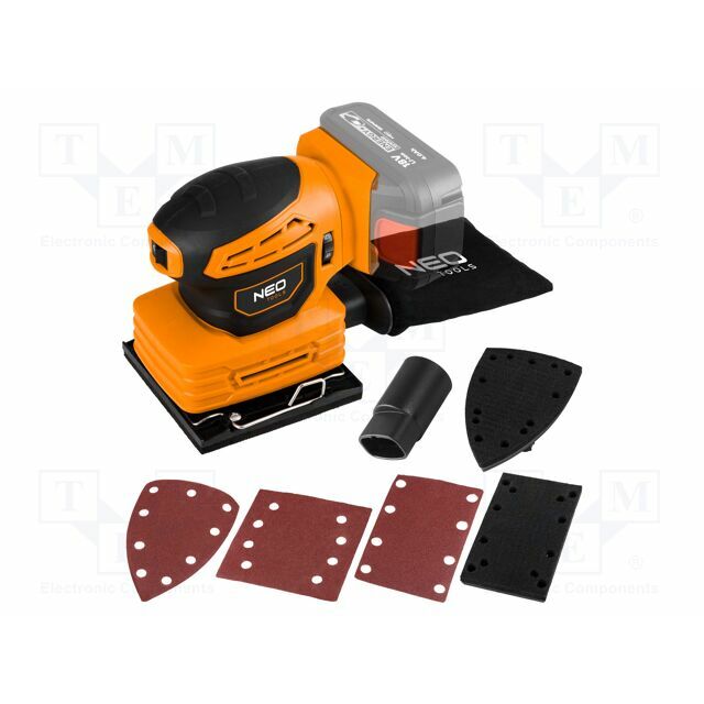 NEO TOOLS Finishing sander; battery; 18VDC