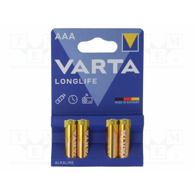 VARTA Battery: alkaline; AAA,R3; 1