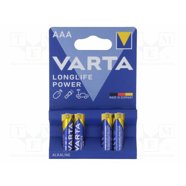 VARTA Battery: alkaline; AAA,R3; 1